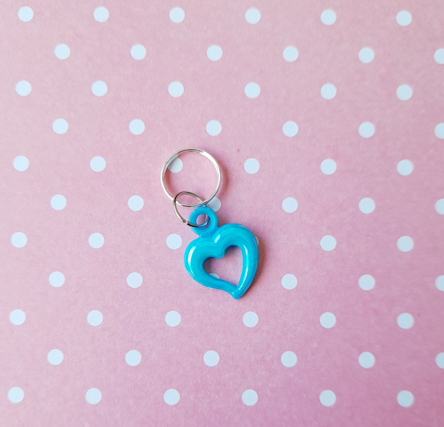 Funky heart stitch markers