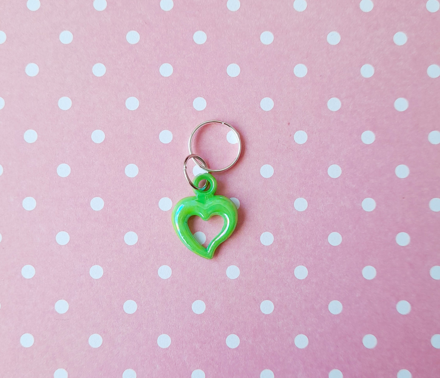 Funky heart stitch markers