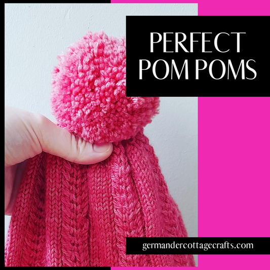How to make beautiful pom poms. Perfect pom pom knitting tutorial. How to make a really good pom pom for hats. 