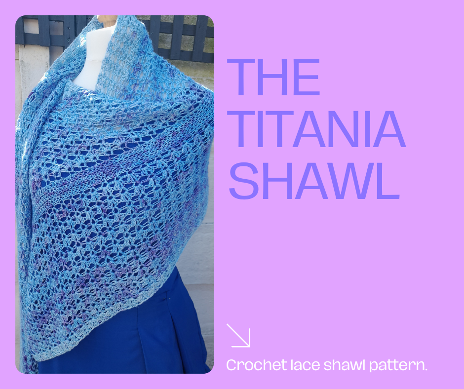 Rectangle lace shawl. The Titania crochet wrap. V stitch crochet 