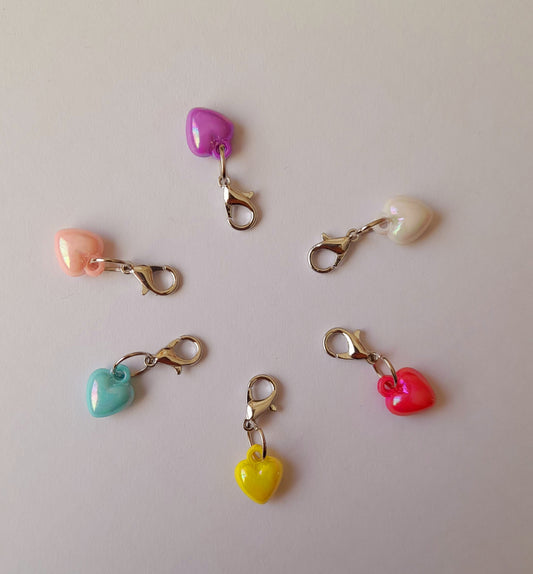 heart stitch marker set. Fixed markers for knitting
