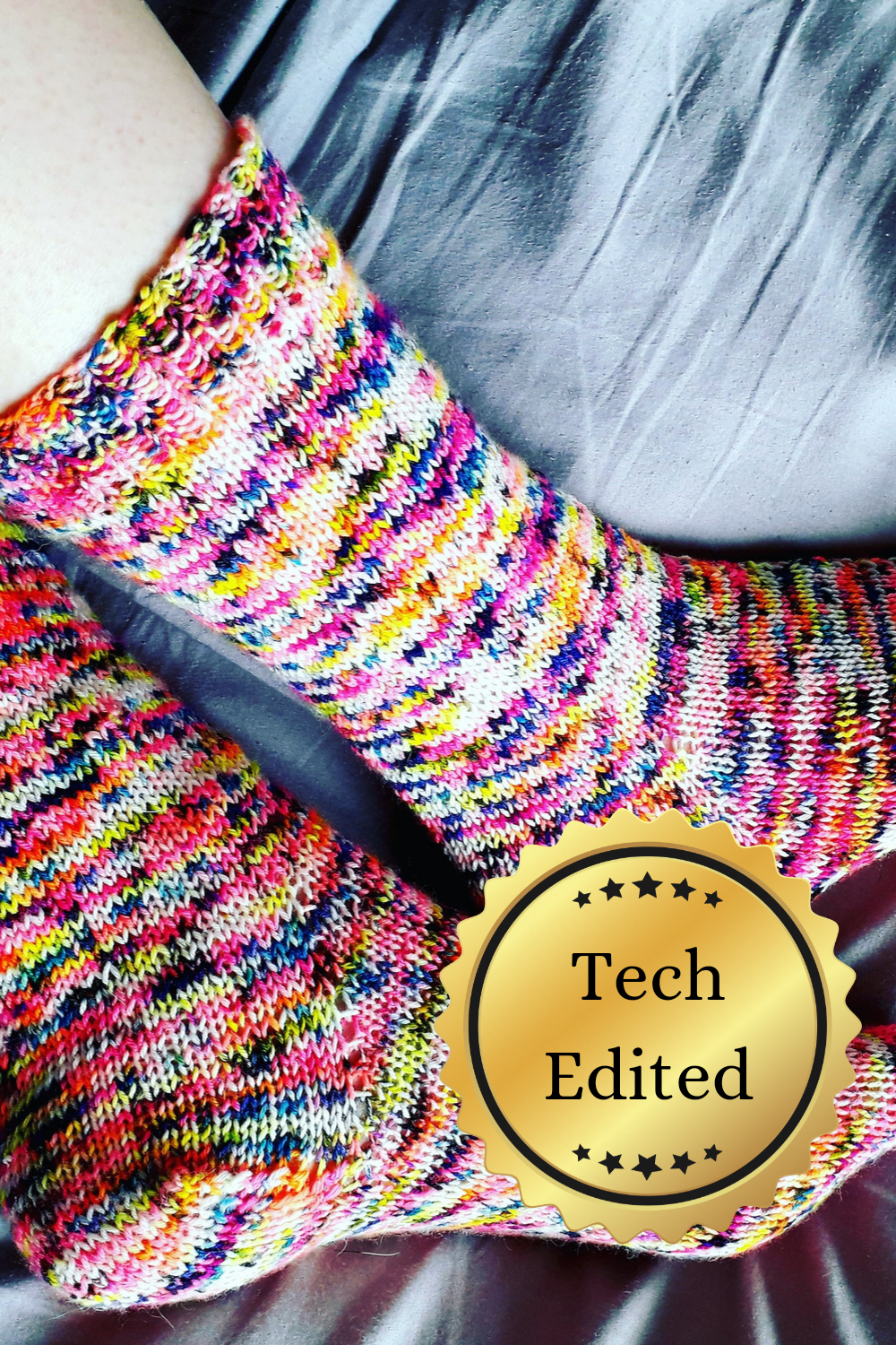 Simple two needle sock knitting pattern. Knit socks on two needles. Socks knit flat. Pattern for easy flat knit socks. 