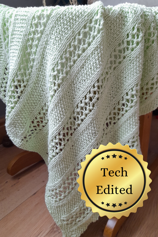 Lace baby blanket knit in dk yarn. Medium weight baby blanket patterns 