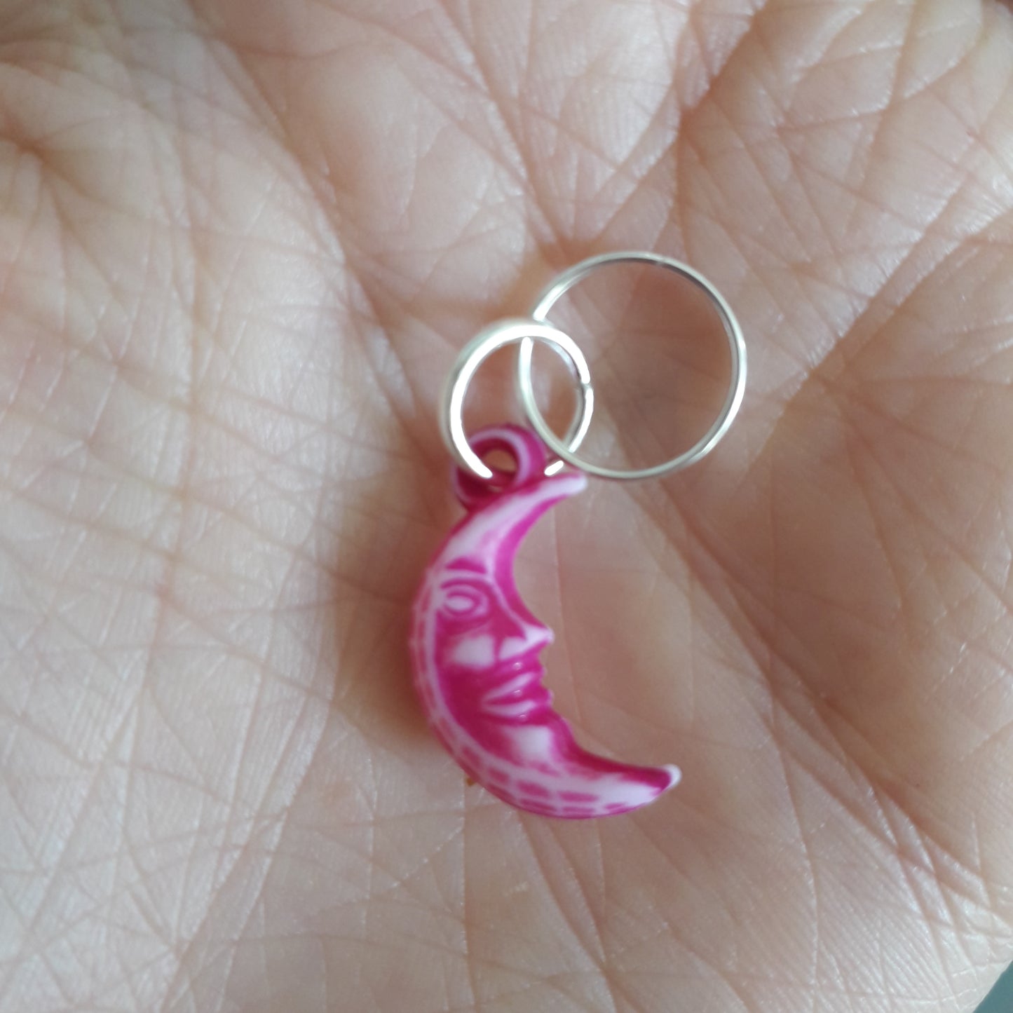 Crescent moon stitch markers