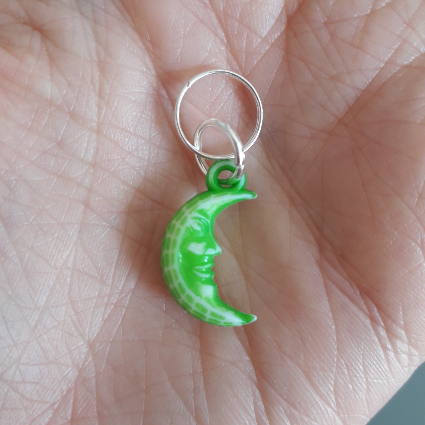 Crescent moon stitch markers