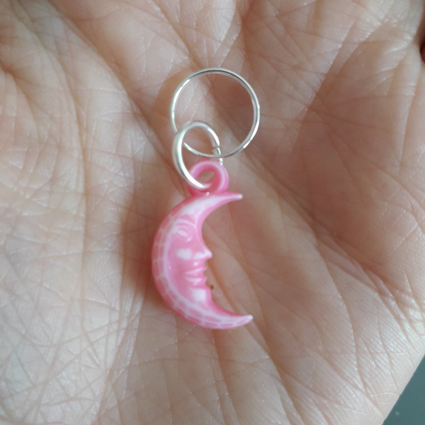 Crescent moon stitch markers