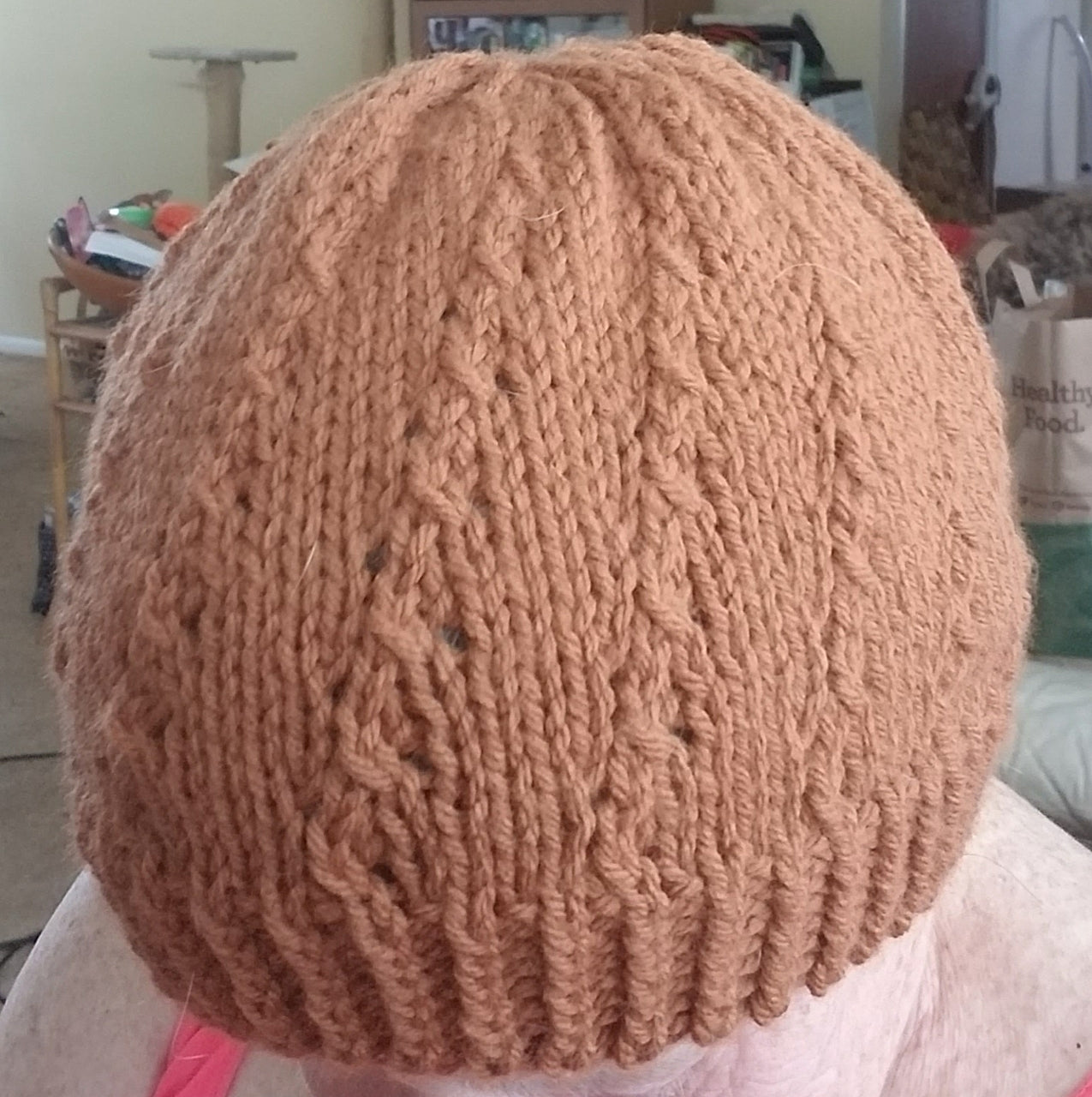 Zigzag lace beanie hat pattern
