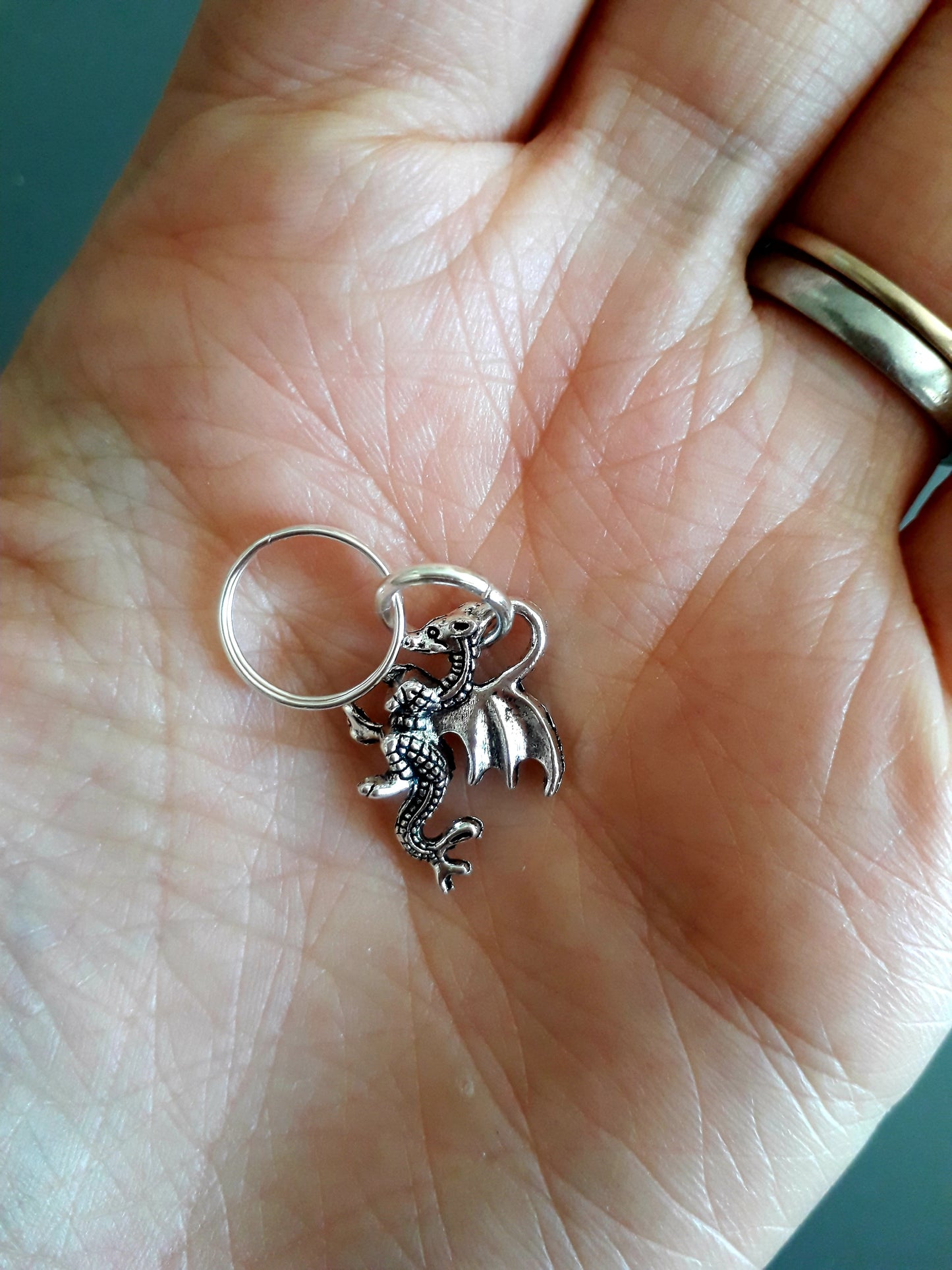 Tibetan silver dragon charm