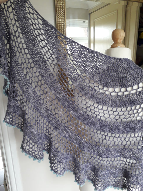 Half circle crochet shawl pattern. Daphne semi circle lace shawl ...