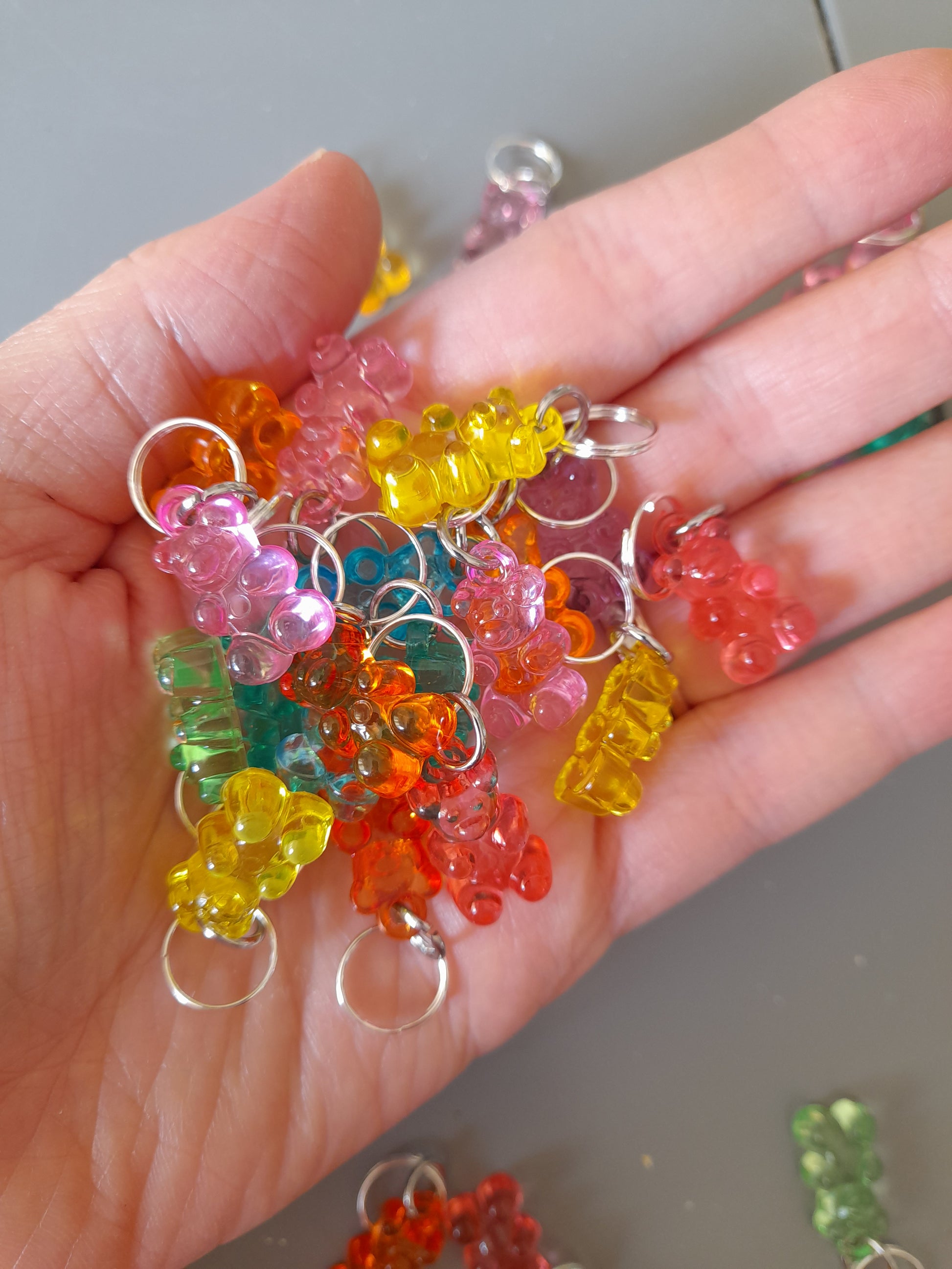 Knitting gift- rainbow gummy bear stitch markers for knitting 