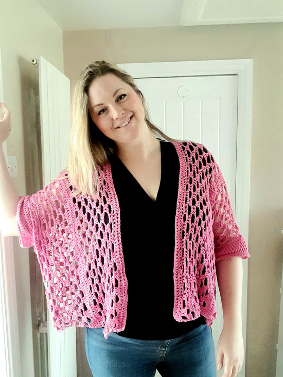 Short sleeved summer crochet cardigan pattern. Lace cardi crochet ...