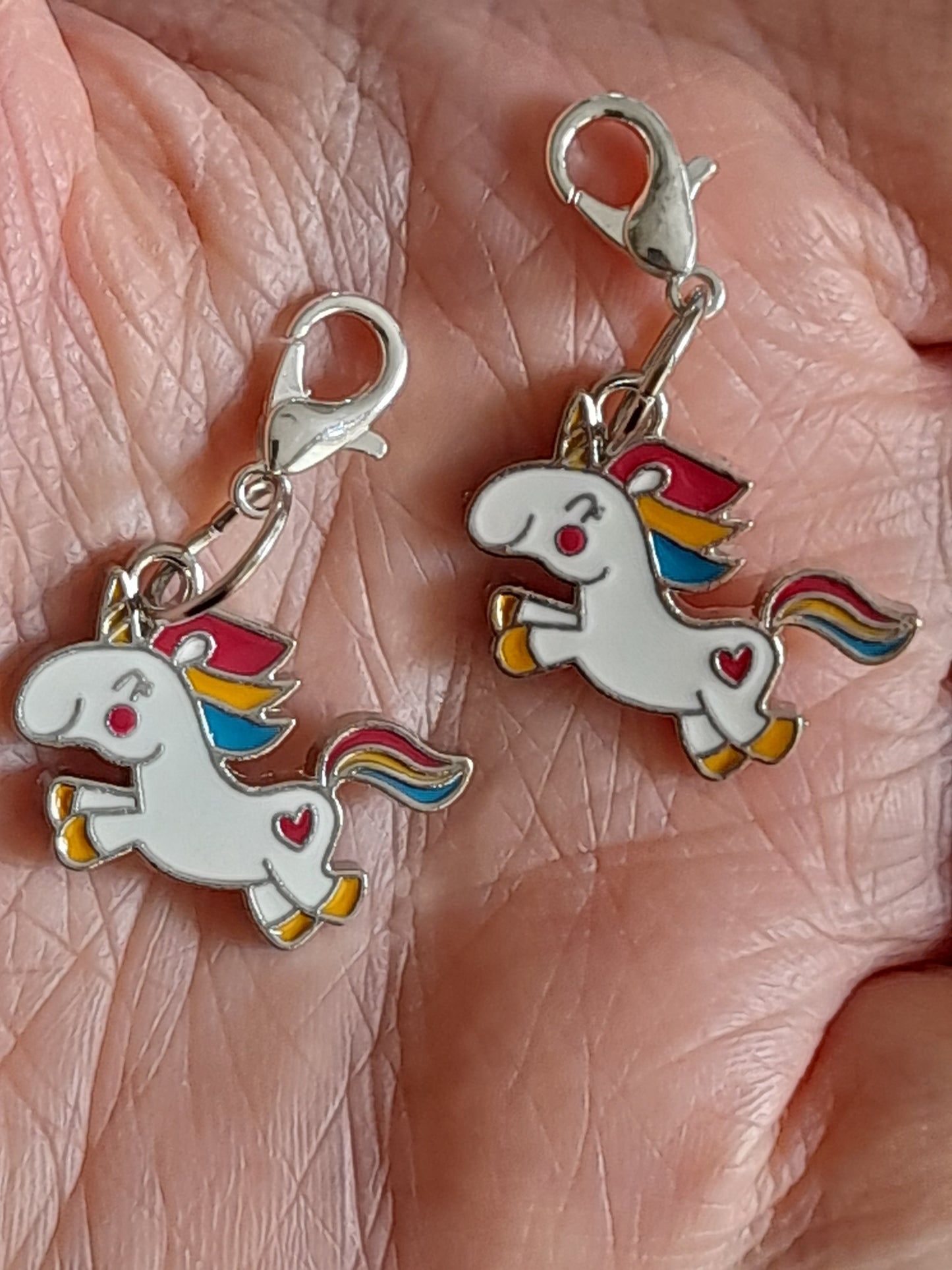 Rainbow unicorn stitch markers 