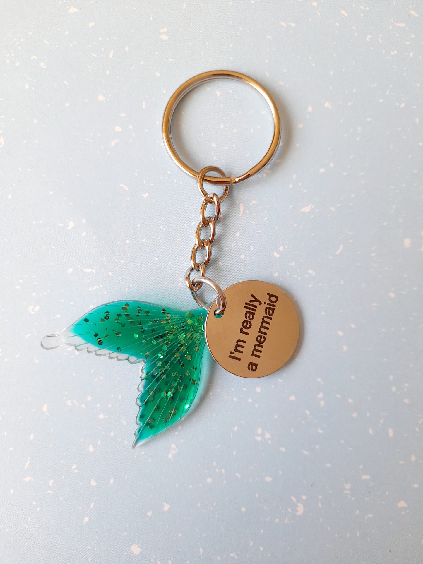 Green mermaid key ring accessory