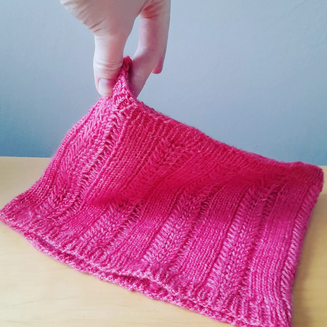 Simple cowl knit in DK yarn. 