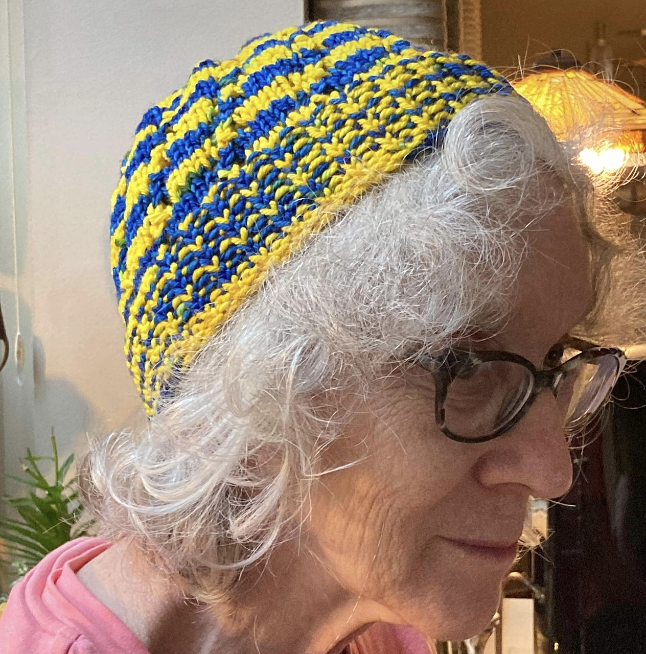Zigzag lace beanie hat pattern