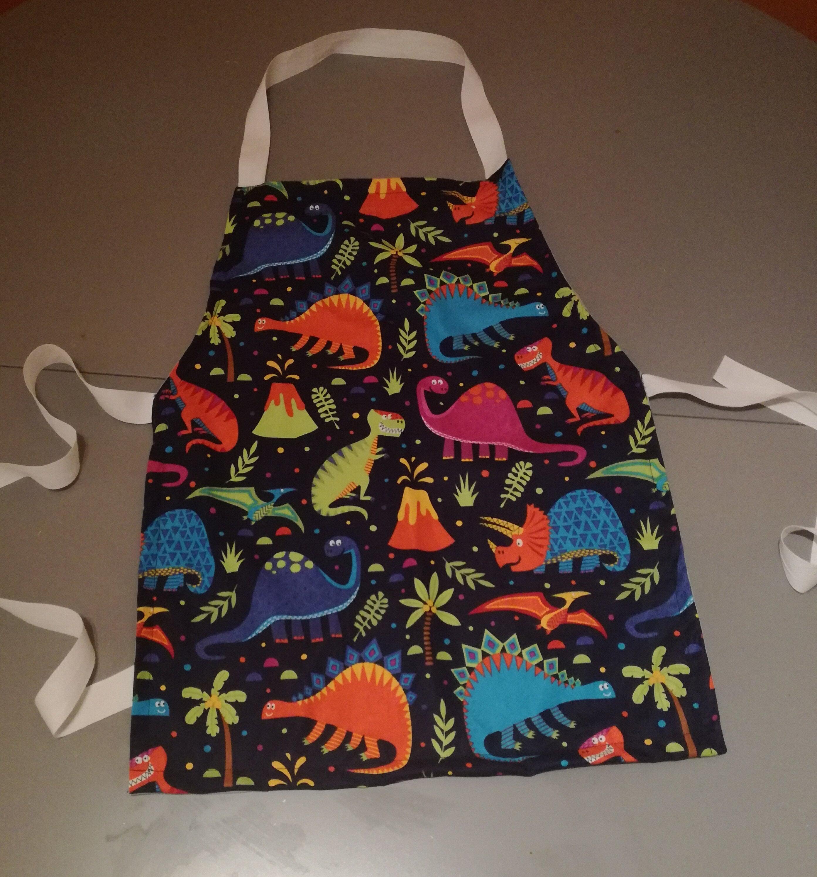 Dinosaur apron. Handmade dino apron UK. Kids dinosaur apron. Adult ...