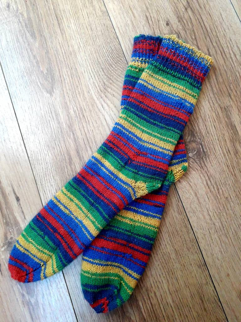Easy 4ply sock pattern. Knitting pattern for cuff down simple socks. – Germander  Cottage Crafts