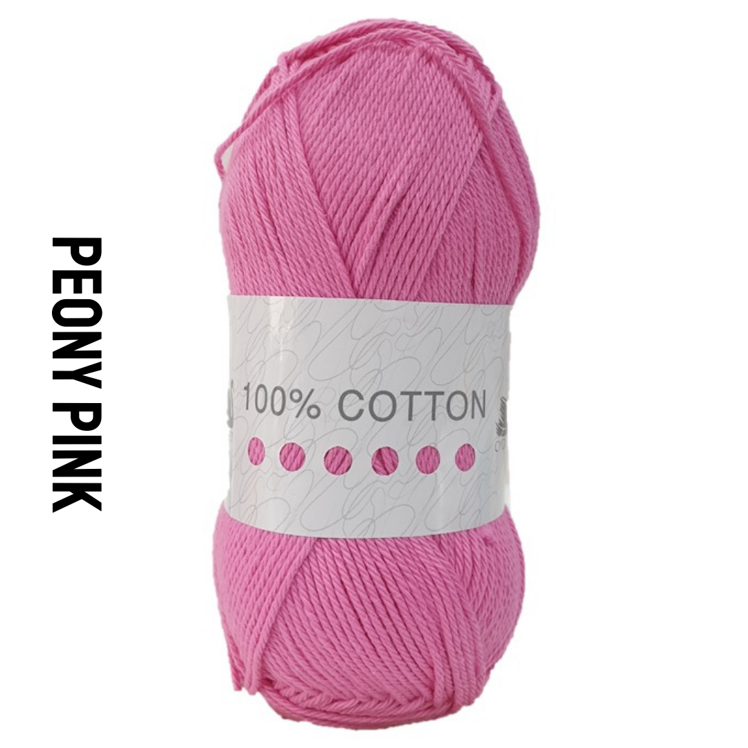 Cygnet 100% cotton DK in peony pink 