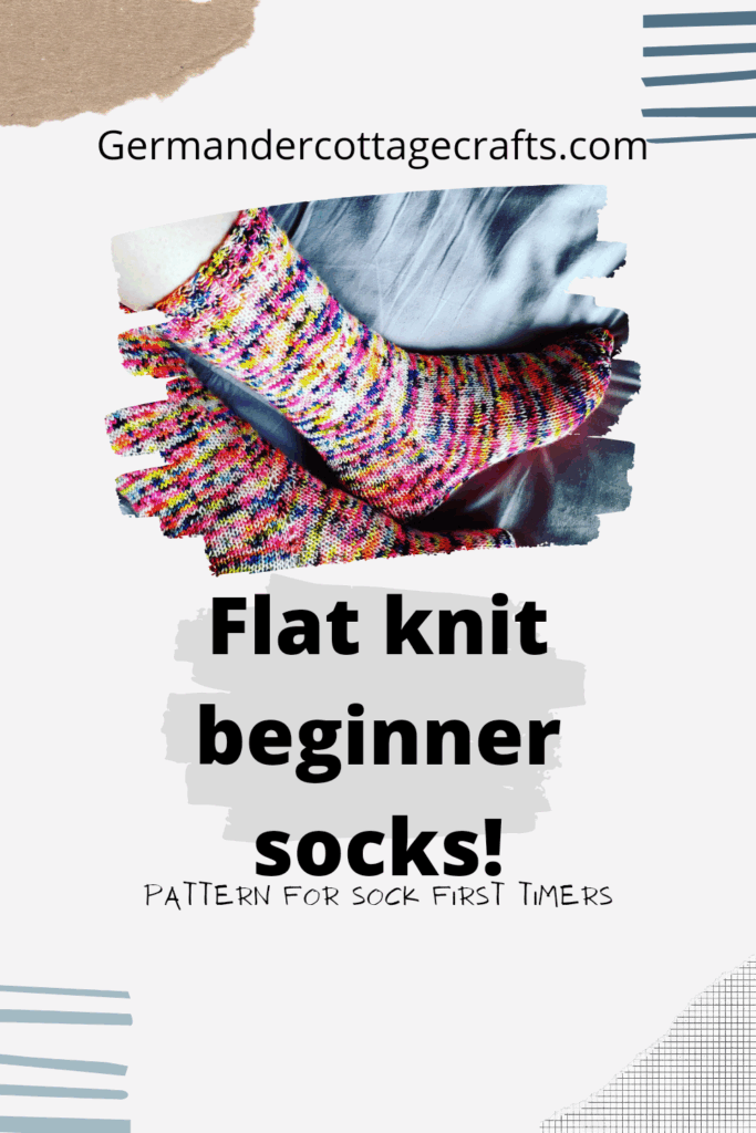 Flat knit sock pattern. Easy socks on two needles free pattern. Knitting socks for beginners.