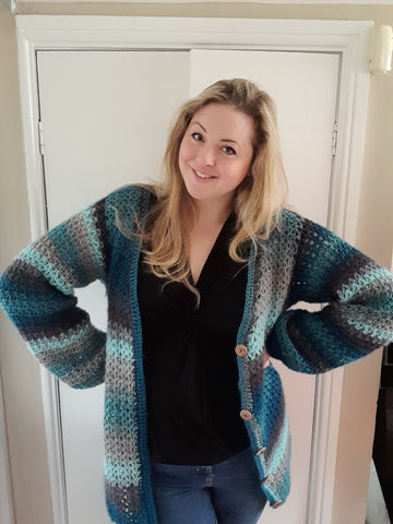 Breeze crochet V stitch cardigan for women