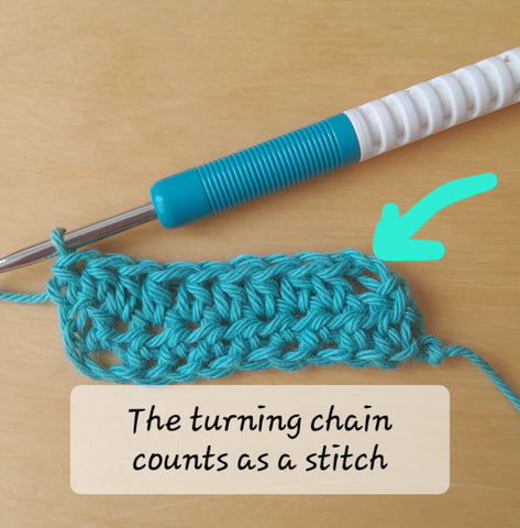 The turning chain in crochet counts as a stitch. How to keep your crochet stitches even.