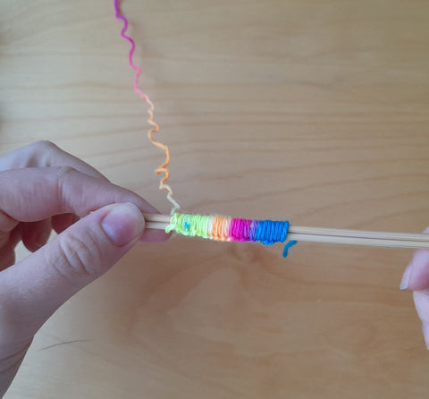 Cast on over two needles. How to knit with souble pointed needles. DPN step by step tutorial for beginners. Knitting tutorials for DPN.