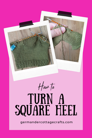 How to make a square heel. Dutch heel sock knitting tutorial. Easy square heel for socks