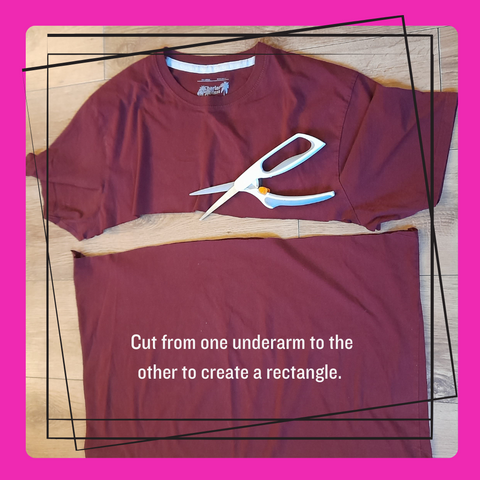Cut your tshirt yarn easily. First cut it into a rectangle for a long length of yarn