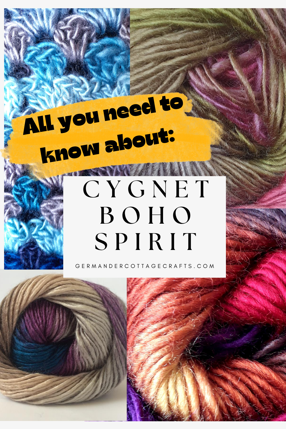 Cygnet Boho Spirit Yarn. Self striping yarns for knitting and crochet.