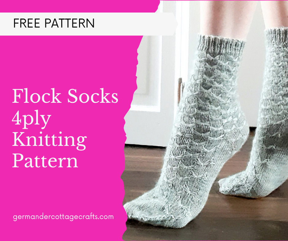 Flock socks knitting pattern. Cuff down sock knitting pattern.