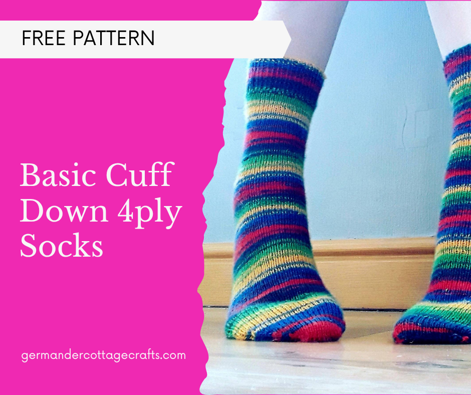 Simple cuff-down sock knitting pattern. Sock knitting for beginners.