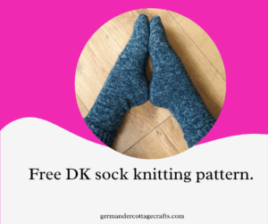 Free dk sock knitting pattern. Basic cuff down boot socks knitting pattern. This is a blog post demonstrating how to make dk socks.